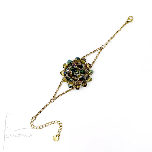 Bracciale fiore all'uncinetto con cristalli Blumen