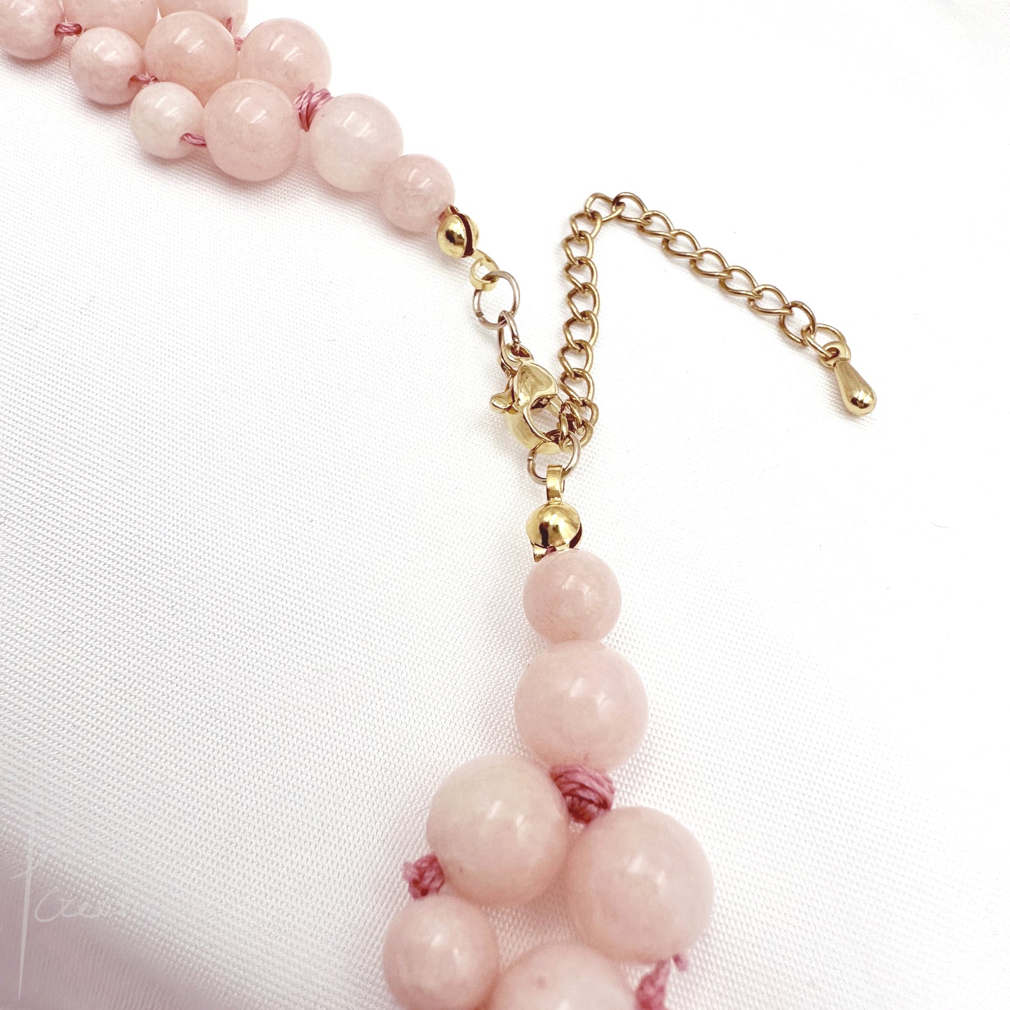 Collana Alexandra Medium in tessitura Con Giada Rosa Morganite