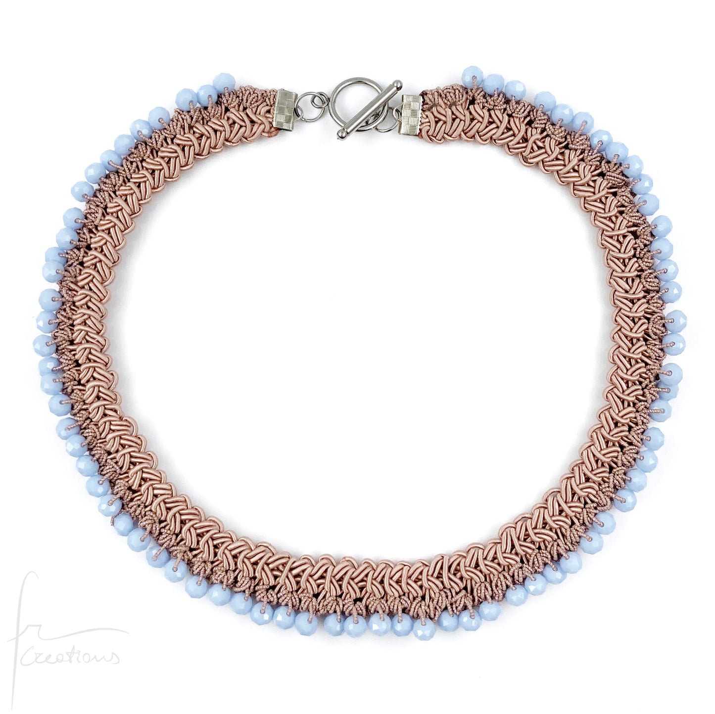 Collana girocollo SUN all'uncinetto con cristalli