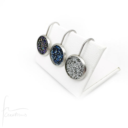 Orecchino Pendente in acciaio inox e Cristali Austriaci Originali