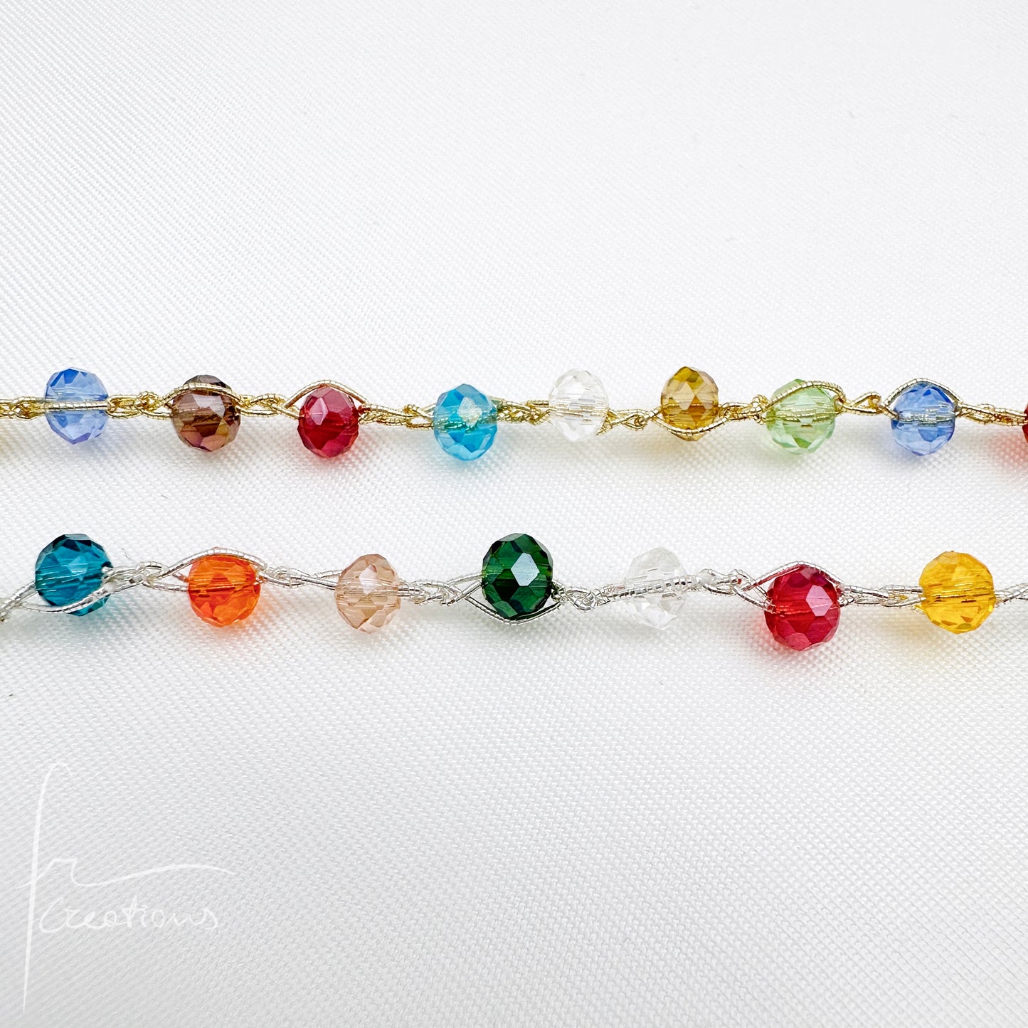 Collana girocollo Rainbow multicolore all'uncinetto con Mini Cristalli