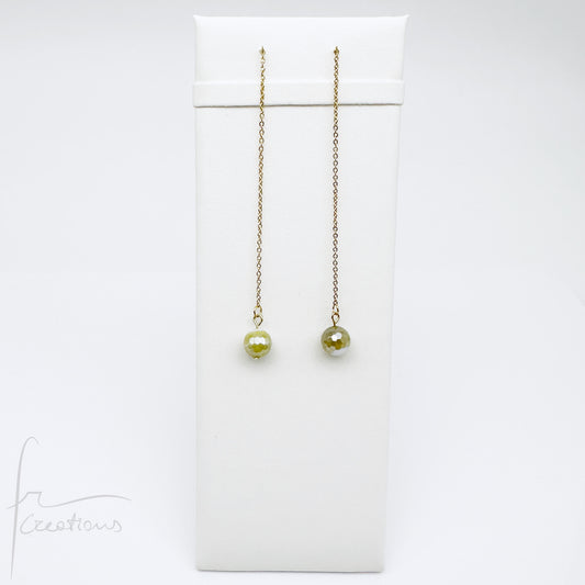 Mono orecchini pendenti saliscendi con agata striata sfaccettata