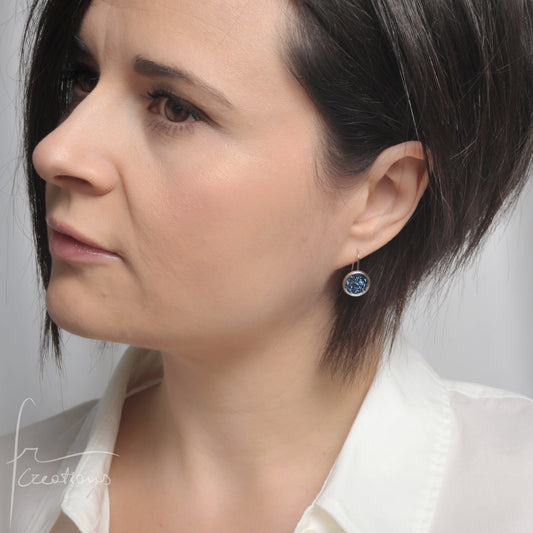 Orecchino Pendente in acciaio inox e Cristali Austriaci Originali