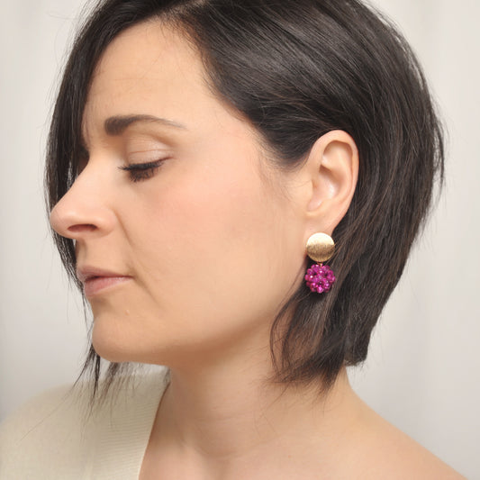 Orecchini pendenti e collana con cristalli in tessitura Estel bold