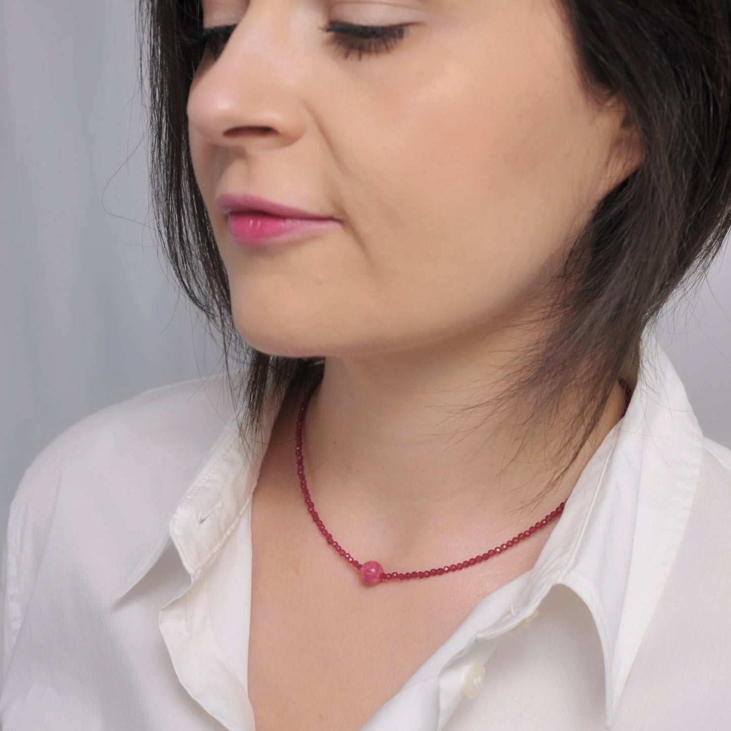 Collana Girocollo Astra con Cubic Zirconia e Pietre Naturali