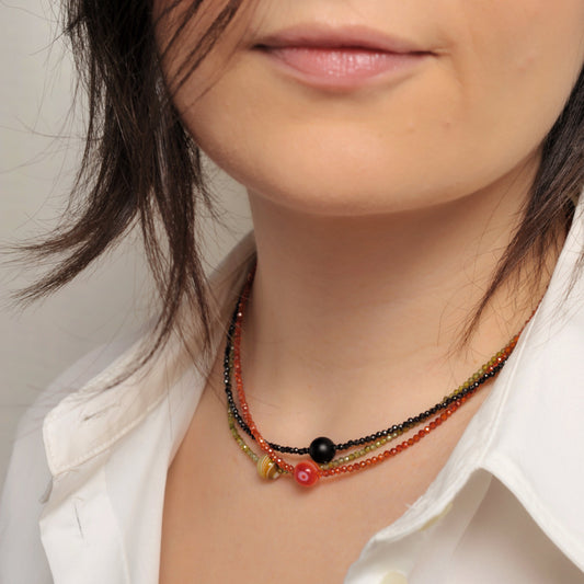 Collana Girocollo Astra con Cubic Zirconia e Pietre Naturali