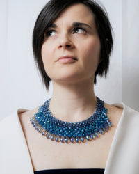 Collane Girocollo Alexandra fatte a mano in tessitura con cristalli