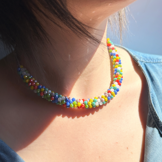 Collane girocollo Snake intrecciate a mano con cristalli