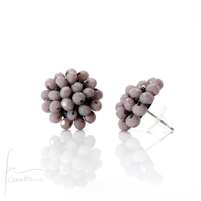 Orecchini a Lobo Rotondi Aila all' Uncinetto con Cristalli