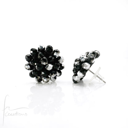 Orecchini a Lobo Rotondi Aila all' Uncinetto con Cristalli