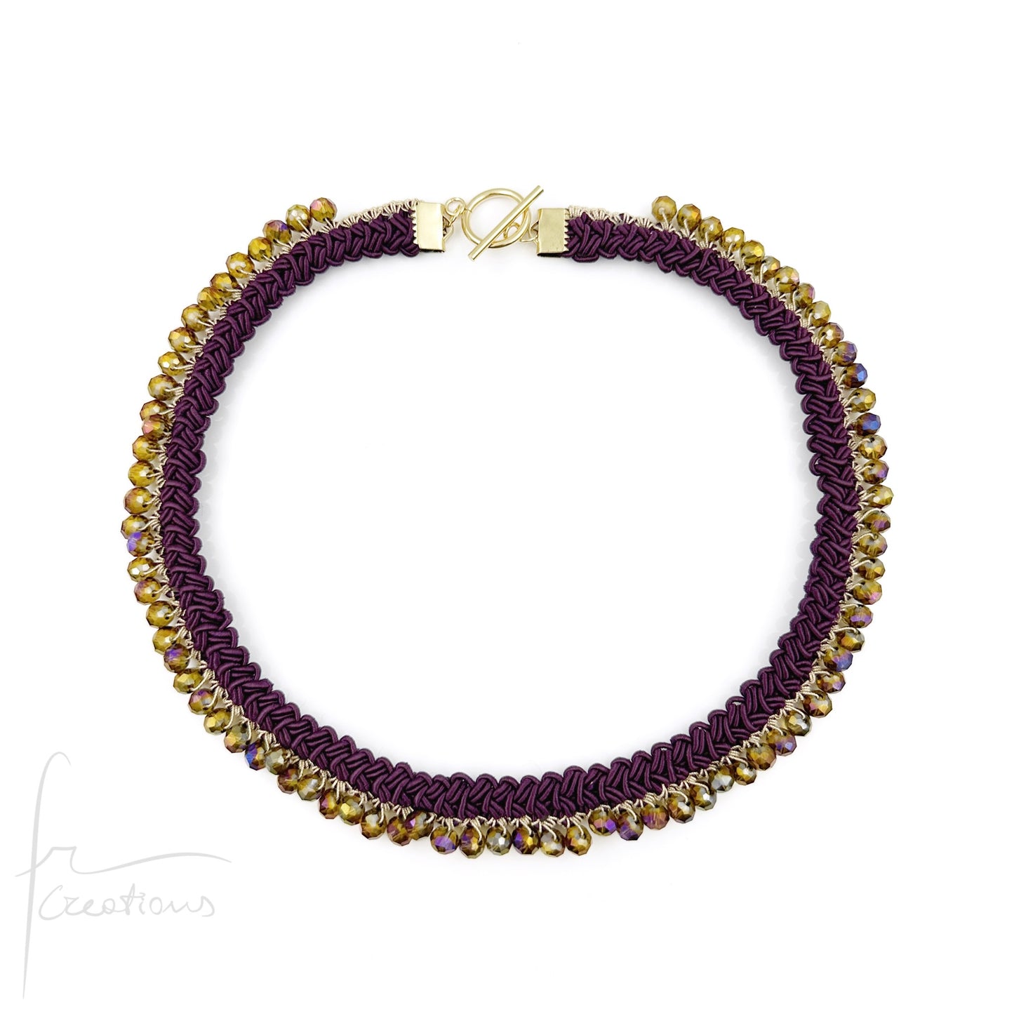 Collana girocollo SUN all'uncinetto con cristalli 