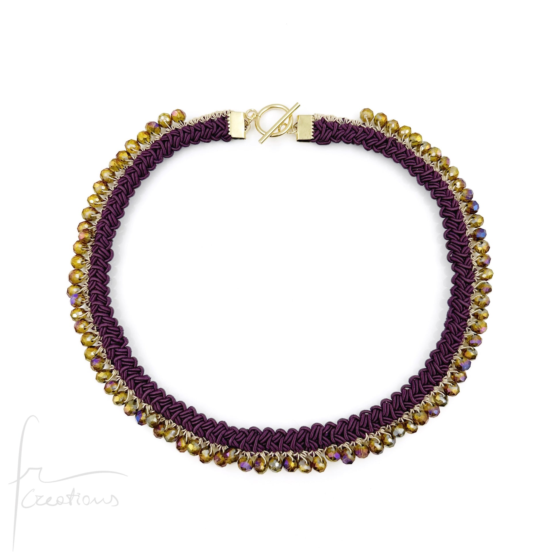 Collana girocollo SUN all'uncinetto con cristalli 