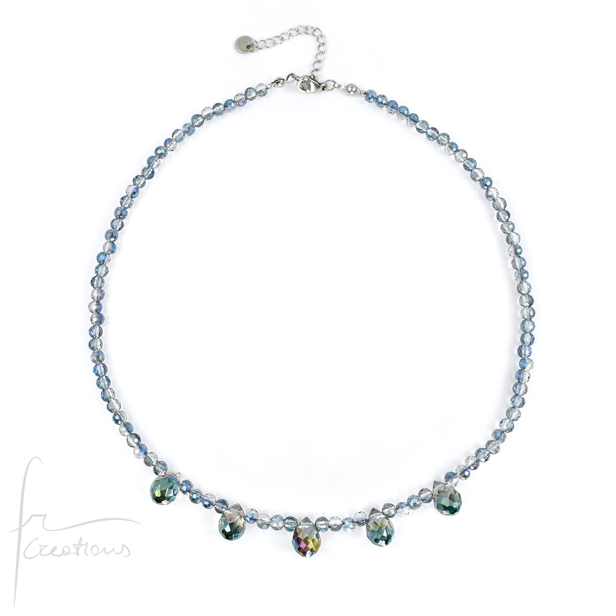 Girocollo Dew Elements con cubic zirconia sfaccettate e briolettes iridescenti in cristallo di Swarovski