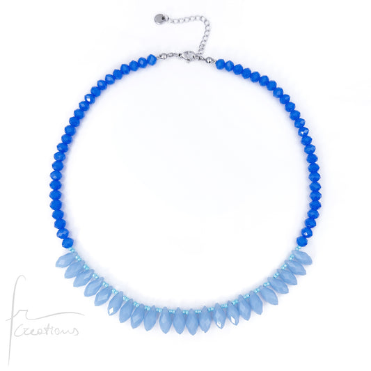 Collana girocollo Azure Drop perline e cristalli