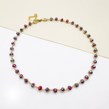 Bracciale uncinetto e cristalli Febe