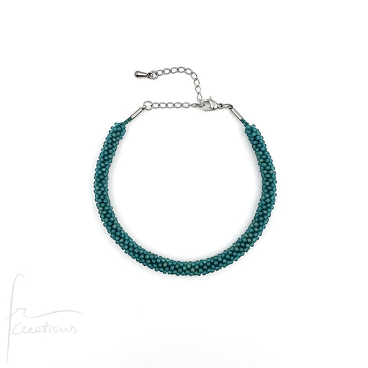 Bracciale Snake artigianale intrecciato a mano con perline