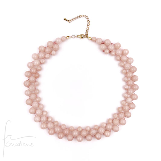 Collana Alexandra Medium in tessitura Con Giada Rosa Morganite