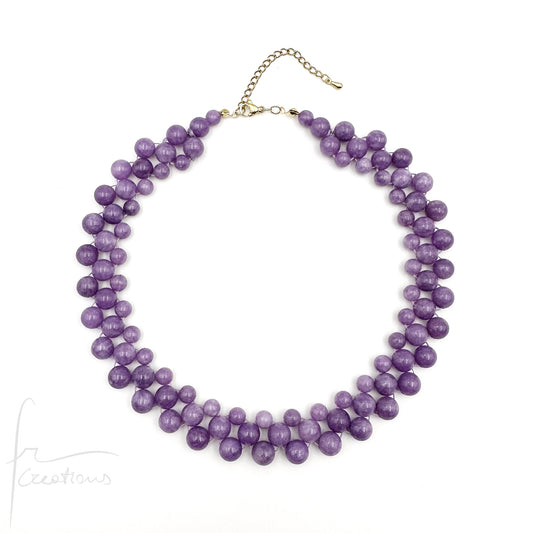 Collana Alexandra Medium in tessitura Con Giada Viola Lavanda Kunzite