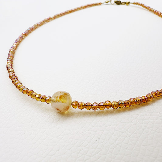 Collana Girocollo Astra con Cubic Zirconia e Pietre Naturali