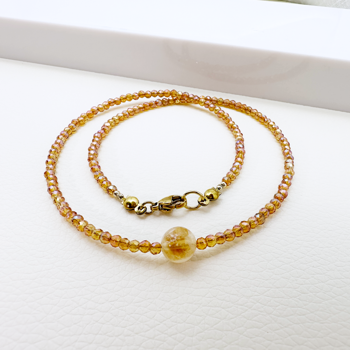 Collana Girocollo Astra con Cubic Zirconia e Pietre Naturali