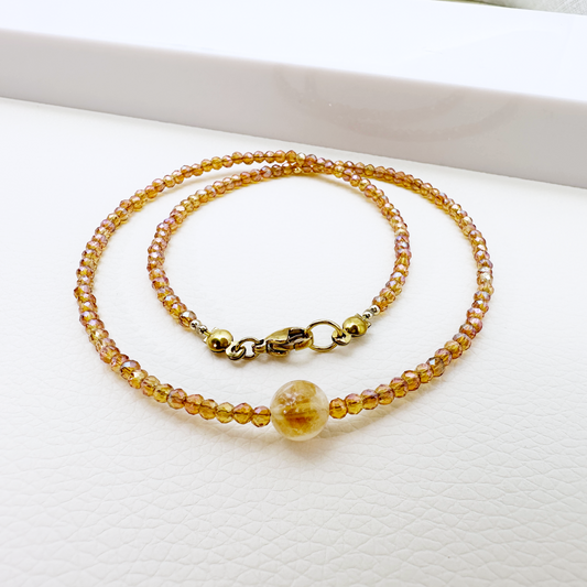 Collana Girocollo Astra con Cubic Zirconia e Pietre Naturali