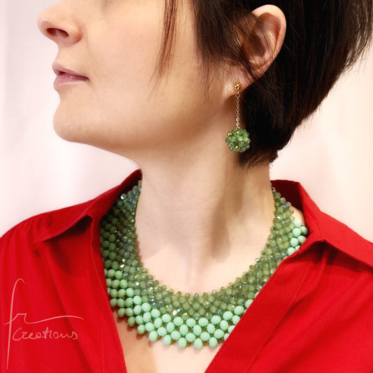 Set collana Alexandra in tessitura con orecchini Estel