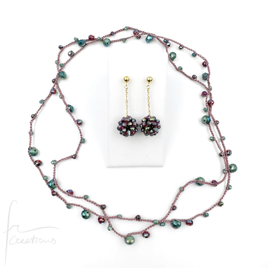 Set collana uncinetto da 120 cm con orecchini Estel 