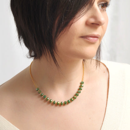 Collana girocollo Woods perline e cristalli