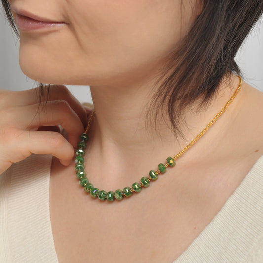 Collana girocollo Woods perline e cristalli