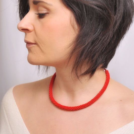 Collane girocollo Snake MAXI con perline intrecciate a mano