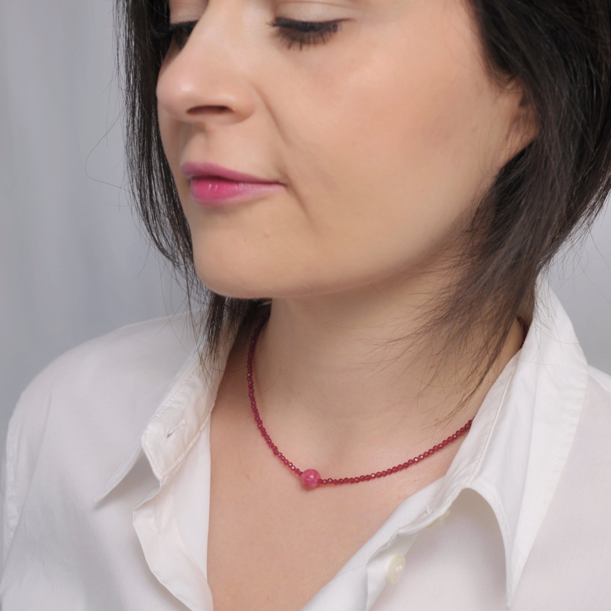 Collana Girocollo Astra con Cubic Zirconia e Pietre Naturali