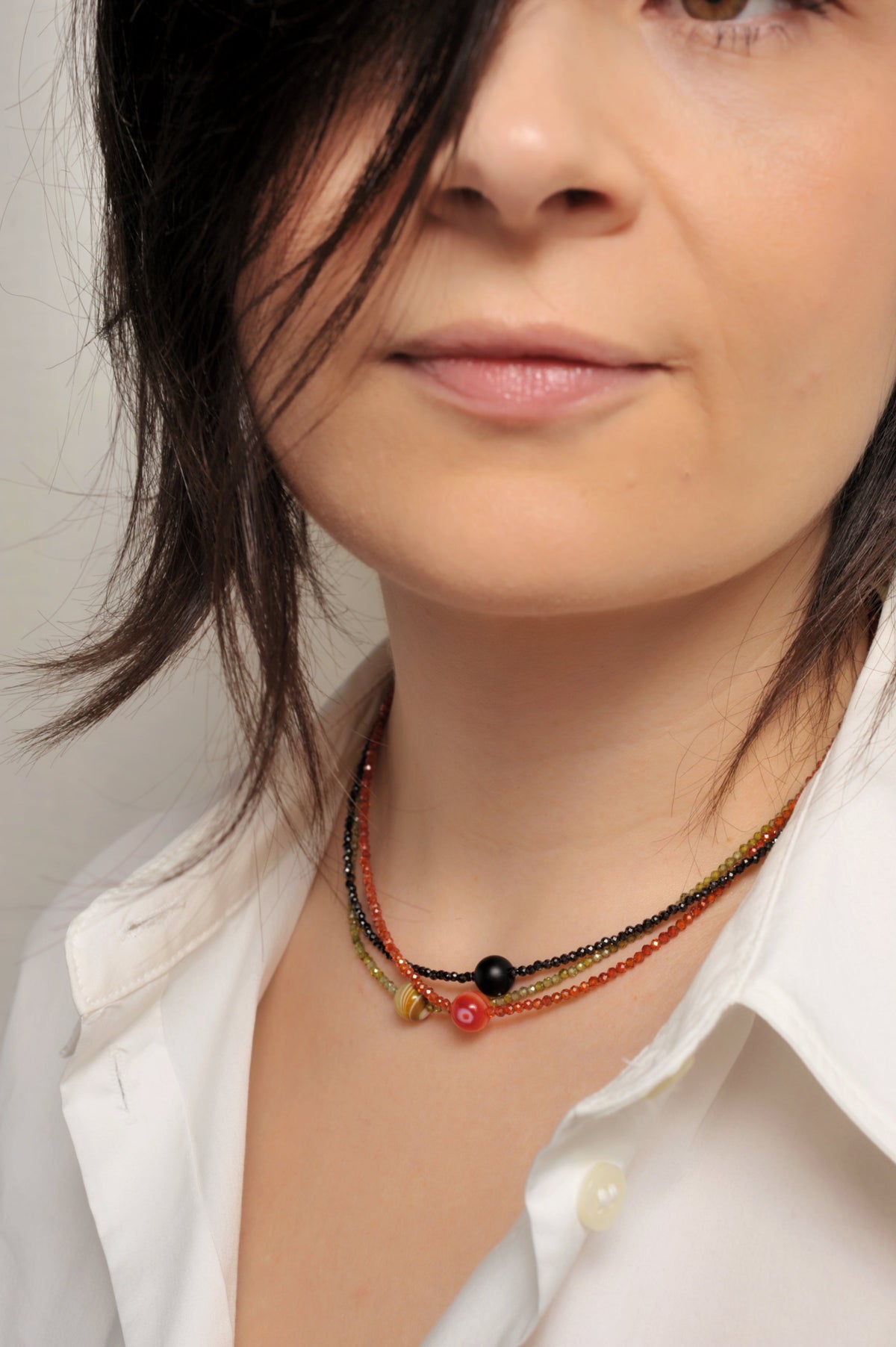 Collana Girocollo Astra con Cubic Zirconia e Pietre Naturali