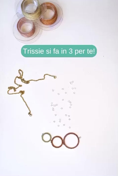 Come indossare Collana Trissie 3in1 Esagoni o Cerchi con zirconi e catena in acciaio