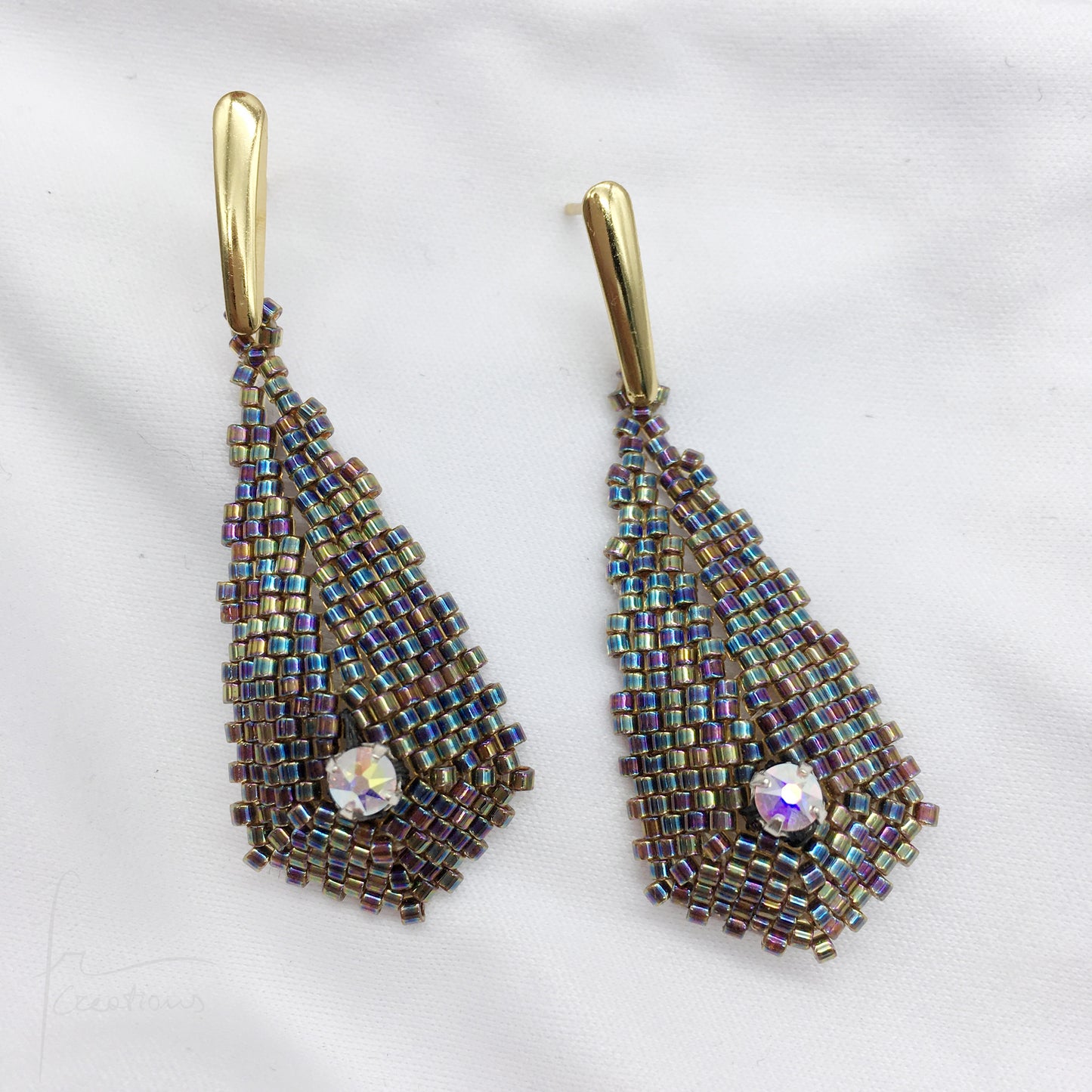 Orecchini Petali con cristallo Swarovski (vari colori) - effeerrecreations