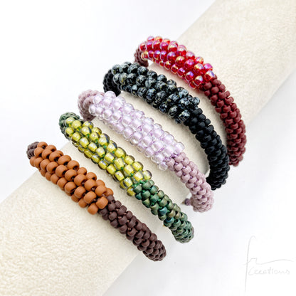 Bracciali semirigidi Snake Duo intrecciati a mano con perline